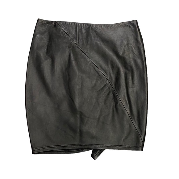 A.L.C. Jupiter Leather Mini Skirt Black 0 2 NWT - Picture 4 of 7